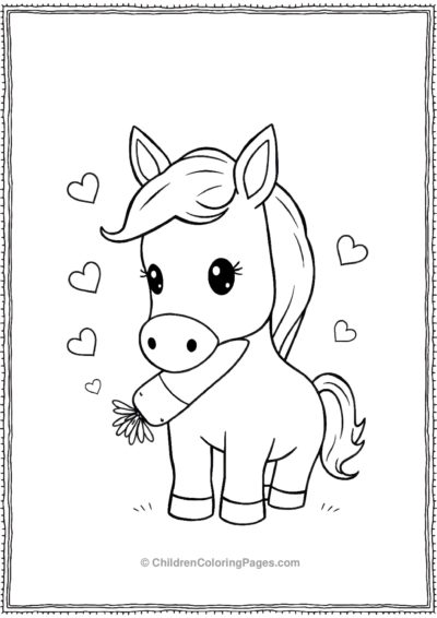 Kawaii-horse-eating-a-carrot Free PDF Printable