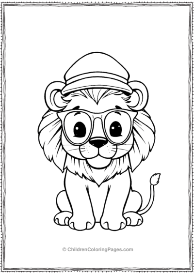 Kawaii-lion-in-bowler-hat Free PDF Printable