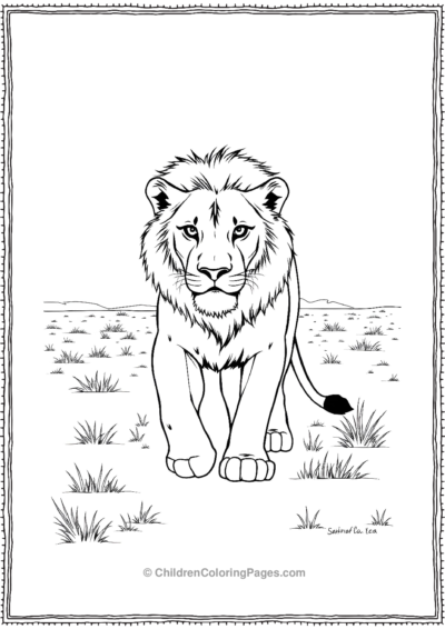 Lion-coming-towards-you Free PDF Printable