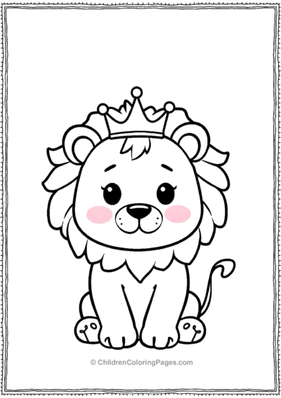 Lion-wearing-a-small-crown Free PDF Printable