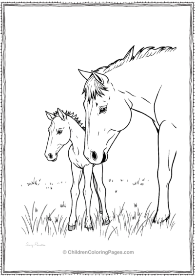 Mother-and-foal-nuzzling Free PDF Printable