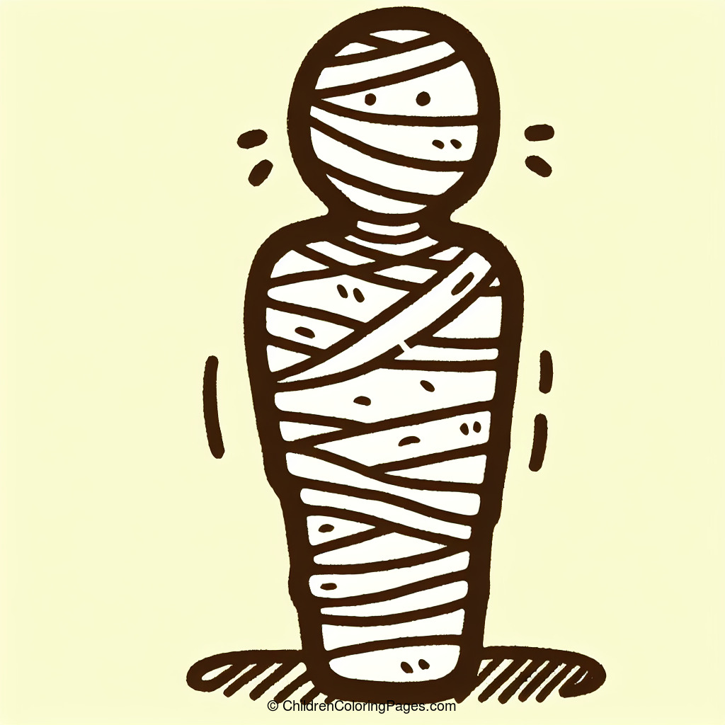 Mummy Wrapped In Bandages Drawing