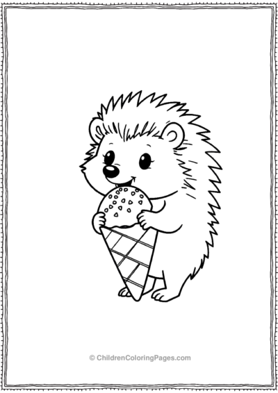 pikaso-texttoimage-A-cute-hedgehog-enjoying-an-ice-cream-cone-with-a Free PDF Printable