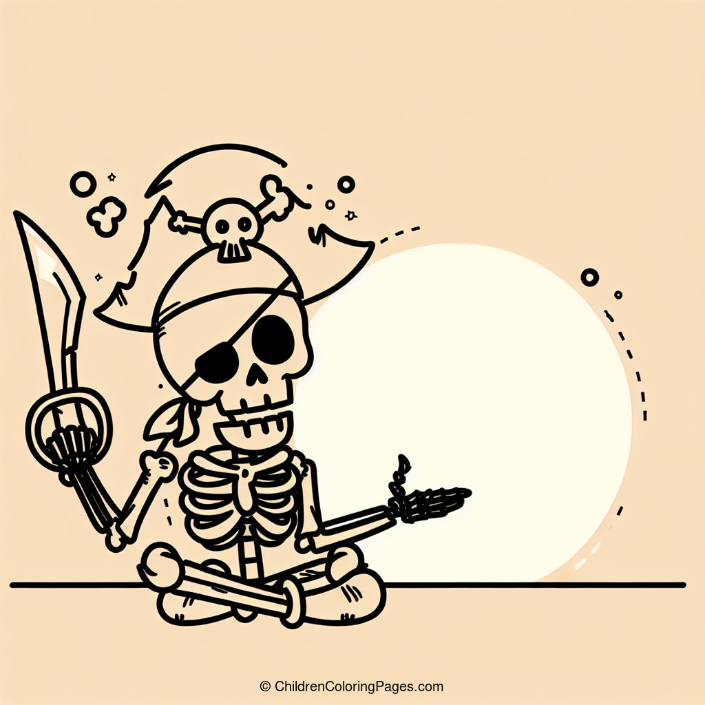 Pirate Skeleton Drawing