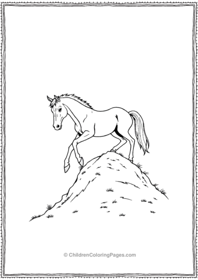 Realistic-horse-going-downhill Free PDF Printable