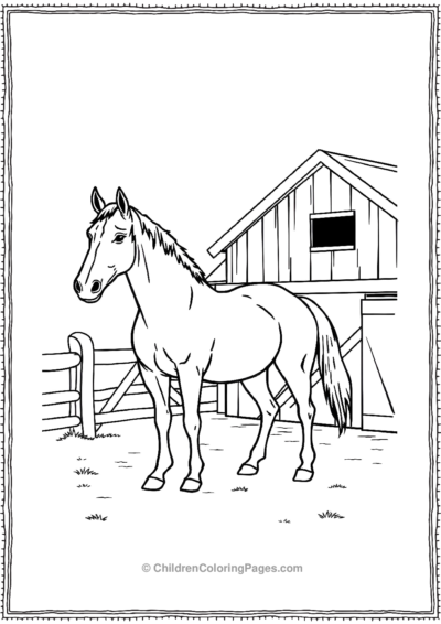 Realistic-horse-in-a-barn Free PDF Printable