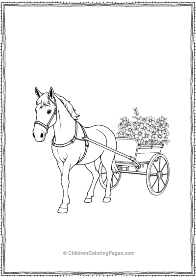 Realistic-horse-pulling-carriage Free PDF Printable