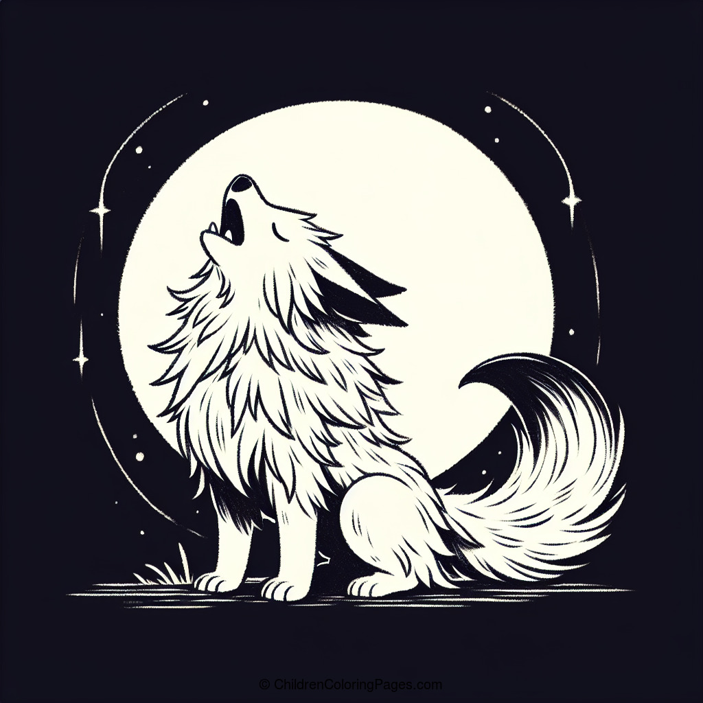 Werewolf Howling At The Moon Drawing