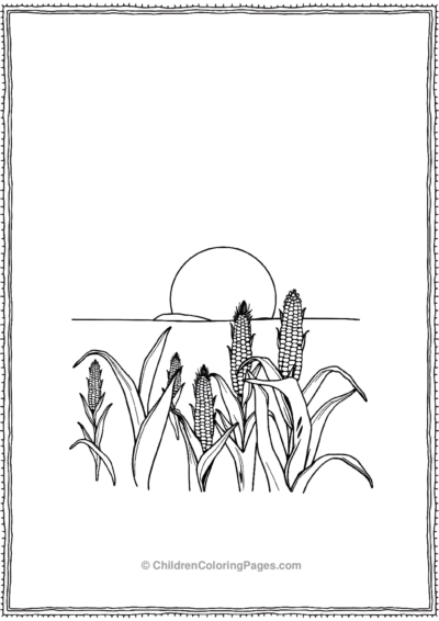 ‌Minimalistic-Corn-Field-Scene Free PDF Printable