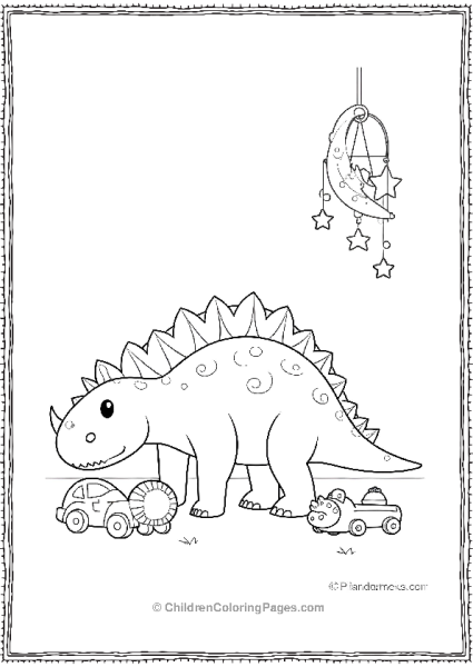 A Baby Ankylosaurus Playing With Toys In A Nursery Free PDF Printable