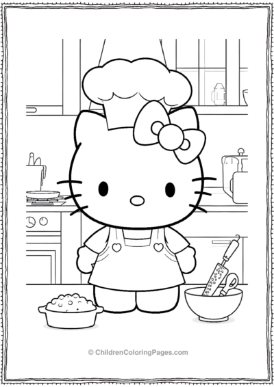 A-Basic-Outline-Of-Hello-Kitty-A-Female-Character Free PDF Printable