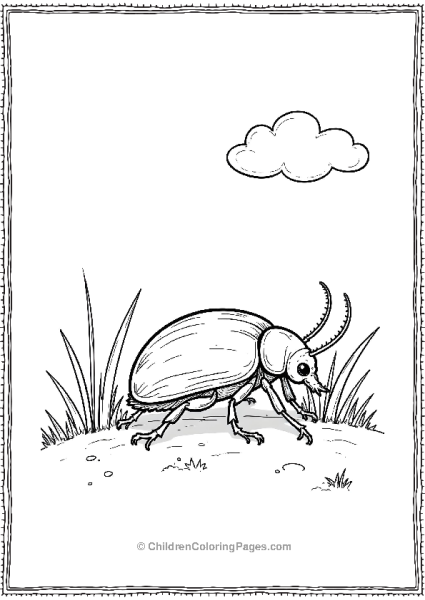 A Beetle Crawling Through A Patch Of Grass With Sunlight Free PDF Printable