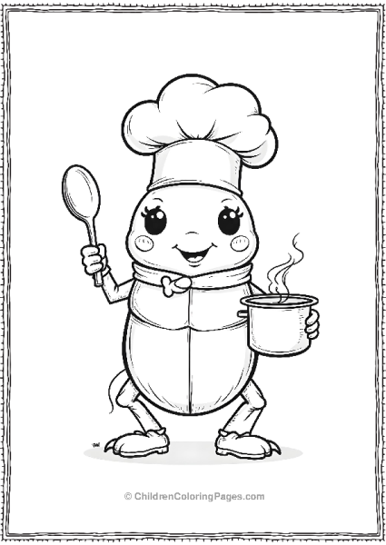 A Beetle Dressed As A Chef Holding A Spoon And A Tureen Free PDF Printable