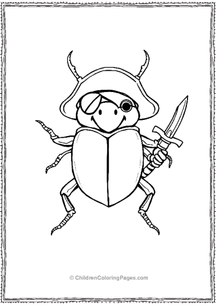 A Beetle Dressed As A Pirate With An Eyepatch Free PDF Printable