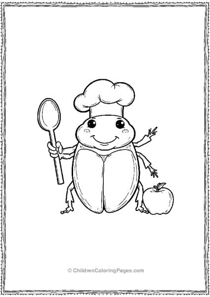 A Beetle Wearing A Chefs Hat And Holding A Spoon Free PDF Printable