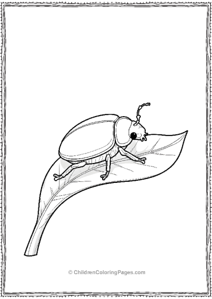 A Beetle With A Plain Body And Simple Antennae Sitting Free PDF Printable