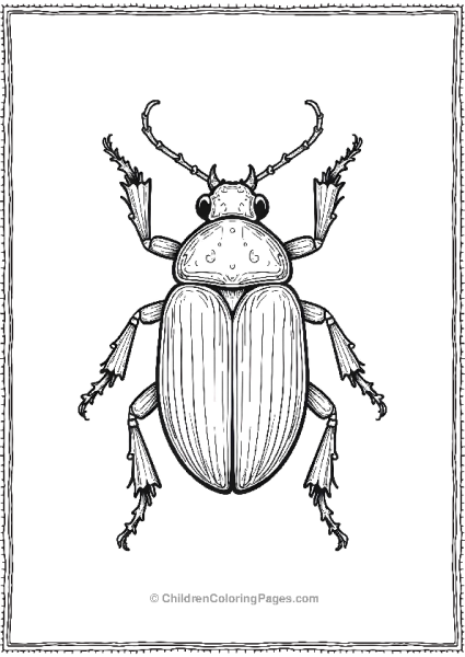 A Beetle With Detailed Lines That Form A Symmetric Pattern Free PDF Printable