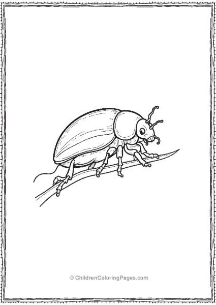 A Beetle With Minimal Leg Details Resting On A Sim Free PDF Printable