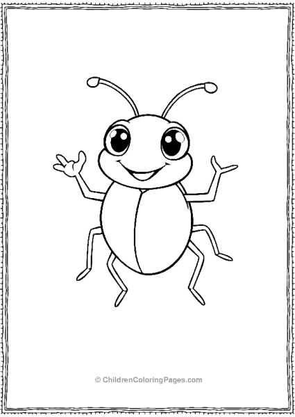 A Cartoon Beetle Smiling With Large Expressive Eye Free PDF Printable