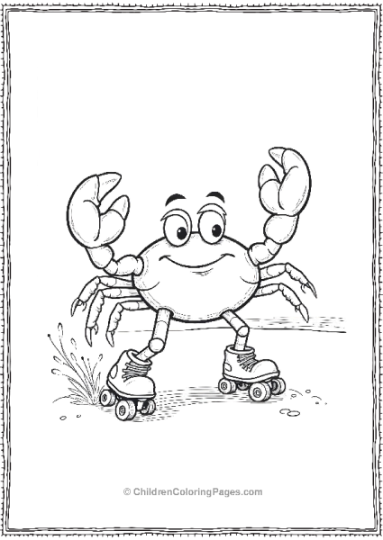 A Cartoon Crab Wearing Tiny Roller Skates Free PDF Printable