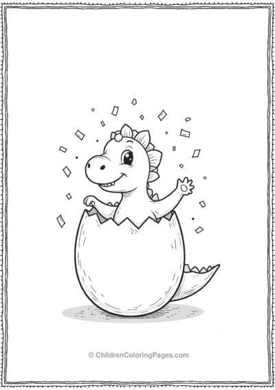 A-Cartoon-Dinosaur-Egg-Hatching-With-Confetti-Popping Free PDF Printable