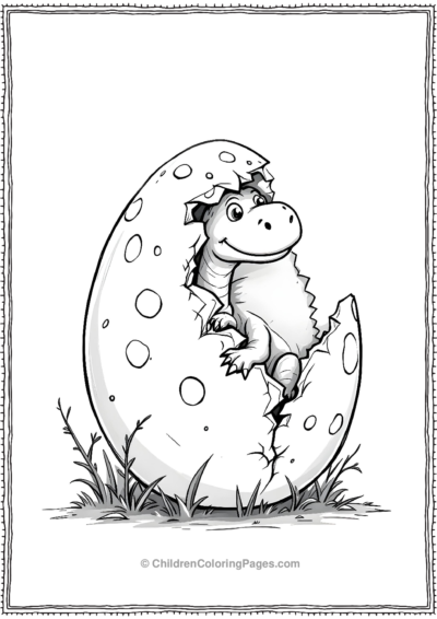 A-Cartoon-Dinosaur-Egg-With-Large-Spots Free PDF Printable