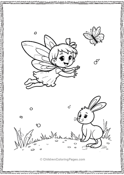 A Cartoon Fairy Flying With Her Animal Friends Free PDF Printable