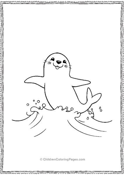 A Cartoon Seal Dancing In The Ocean Free PDF Printable