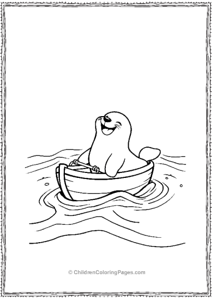 A Cartoon Seal Laughing Free PDF Printable