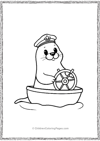 A Cartoon Seal Wearing A Captains Hat Free PDF Printable