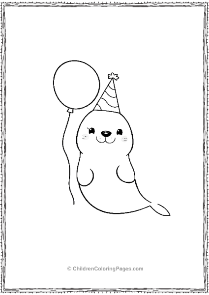 A Cartoon Seal With A Party Hat Free PDF Printable