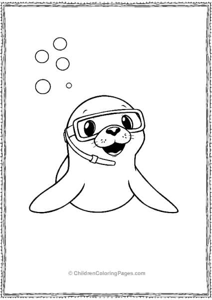 A Cartoon Seal With Goggles Scaled Free PDF Printable