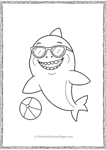 A Cartoon Shark Wearing Sunglasses And Swimming Free PDF Printable