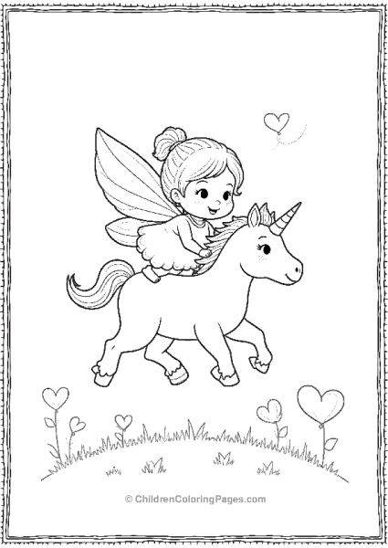 A Chibi Style Fairy Flying With A Small Unicorn Free PDF Printable