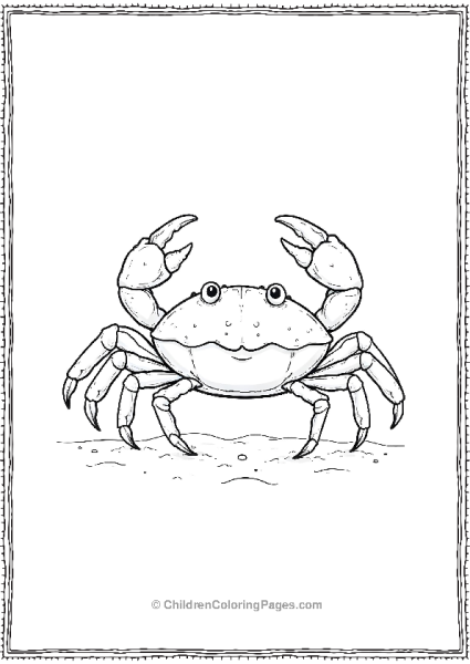 A Crab Scuttling Along The Beach With Small Details Free PDF Printable