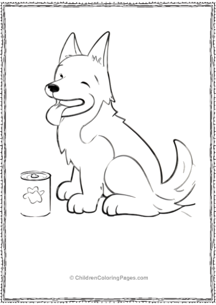 A Cue German Shephard Eating His Food Free PDF Printable