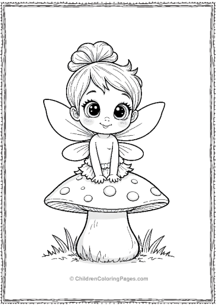 A Cute Fairy With Big Eyes And Puffy Wings Sitting Free PDF Printable