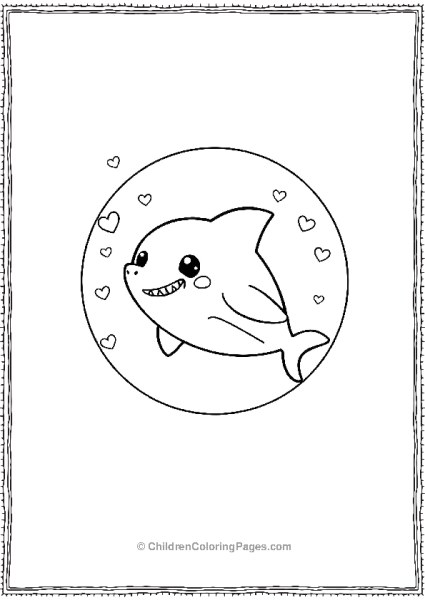 A Cute Kawaii Shark Swimming In A Bubble Free PDF Printable