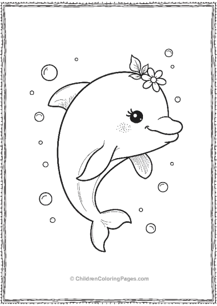 A Cute Little Dolphin With A Flower Crown Free PDF Printable