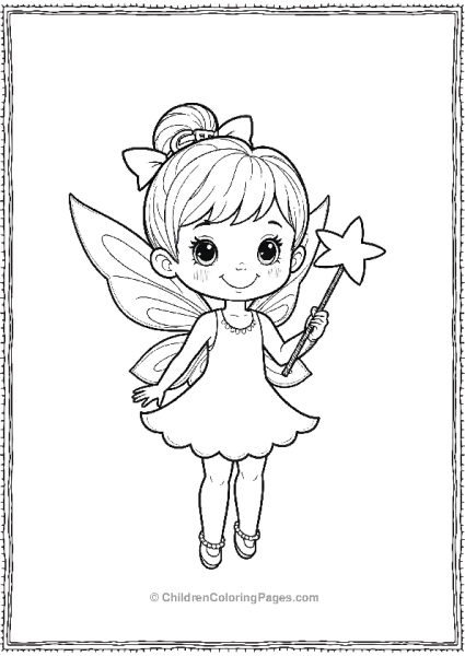 A Cute Smiling Fairy Holding A Star Wand With Big Eyes Free PDF Printable