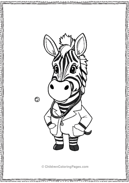 A Cute Zebra Dressed As A Doctor Free PDF Printable