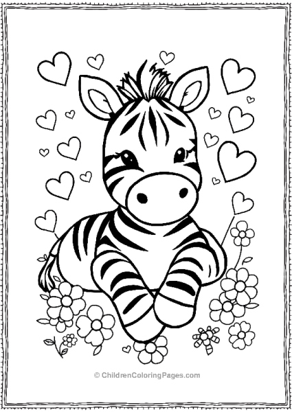 A Cute Zebra Lying Down Free PDF Printable