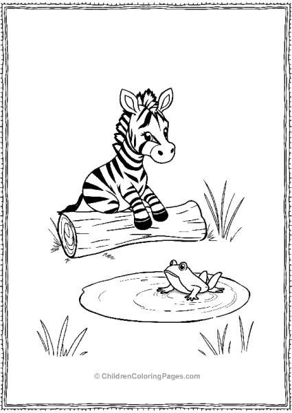 A Cute Zebra Sitting On A Log Free PDF Printable