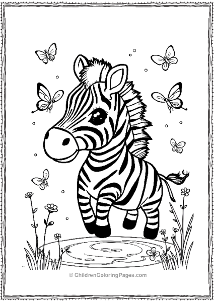 A Cute Zebra Surrounded By Cute Fairies Free PDF Printable