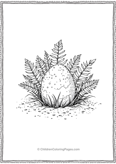 A-Detailed-Dinosaur-Egg-Sitting-In-A-Sandy-Nest Free PDF Printable