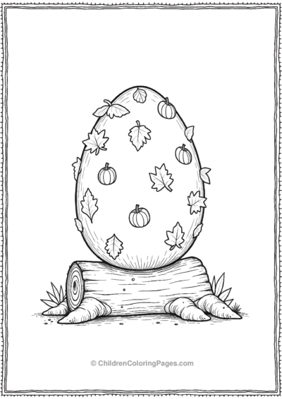 A-Dinosaur-Egg-Covered-In-Fall-Leaves Free PDF Printable