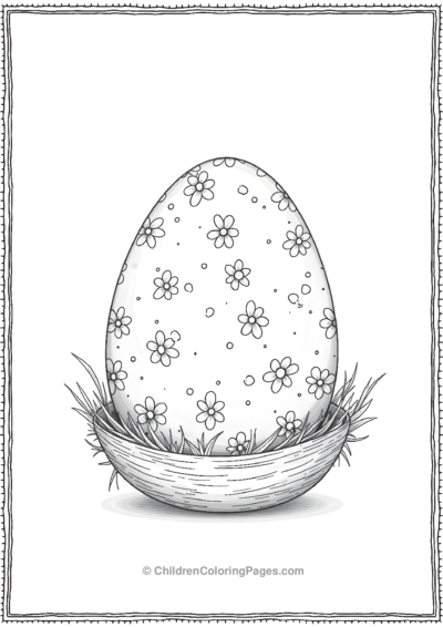 A-Dinosaur-Egg-Decorated-With-Floral-Patterns Free PDF Printable