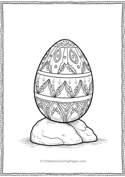 A-Dinosaur-Egg-Decorated-With-Intricate-Tribal-Designs Free PDF Printable