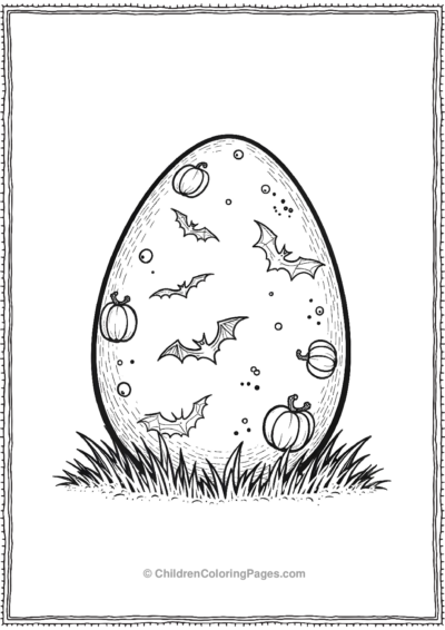 A-Dinosaur-Egg-Designed-With-Halloween-Patterns- Free PDF Printable