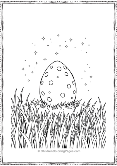 A-Dinosaur-Egg-Surrounded-By-Small-Floating-Magical-Stars Free PDF Printable